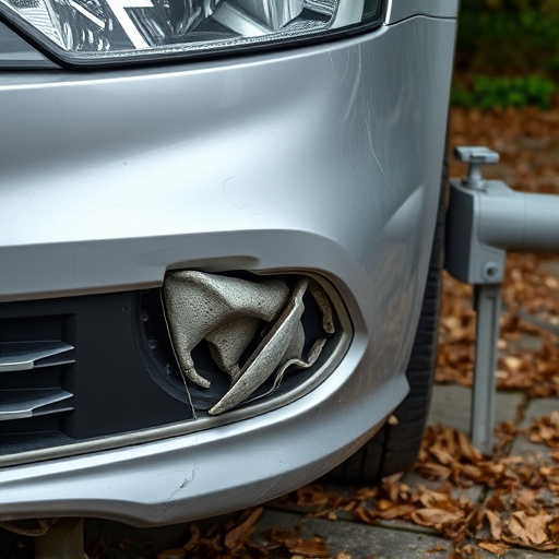 damaged car bumper