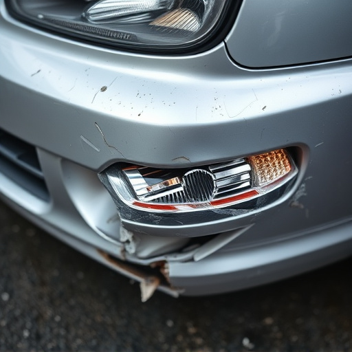 damaged car bumper