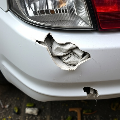 damaged car bumper