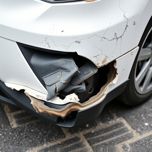 damaged car bumper