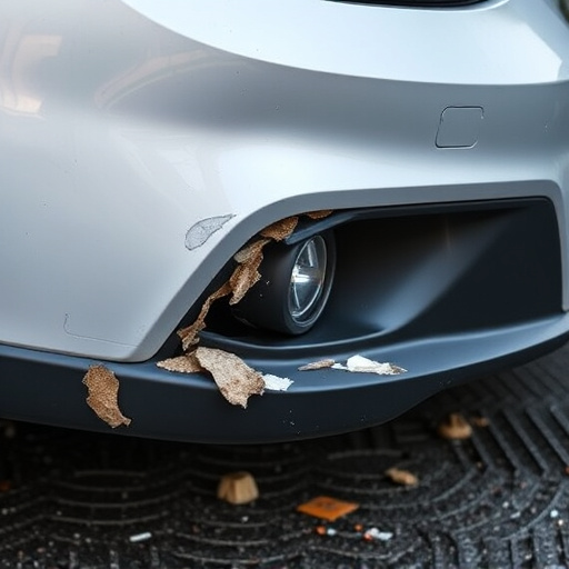 damaged car bumper
