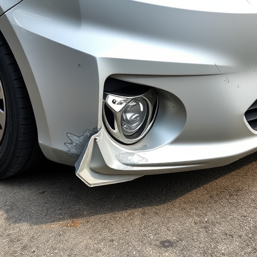 damaged car bumper