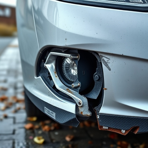 damaged car bumper