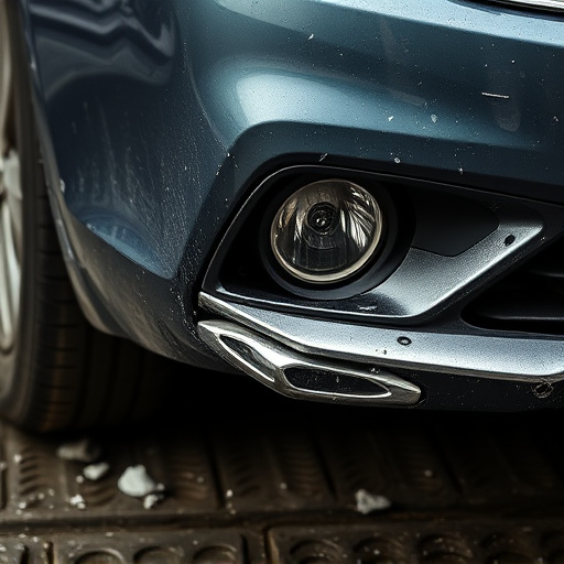damaged car bumper