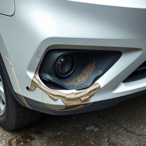 damaged car bumper