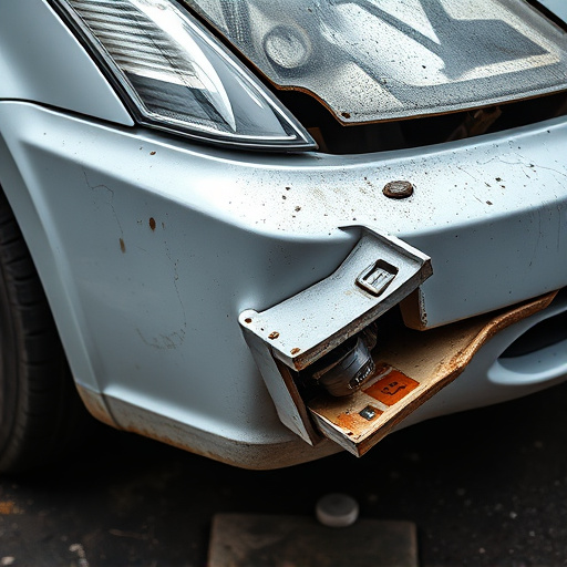 damaged car bumper