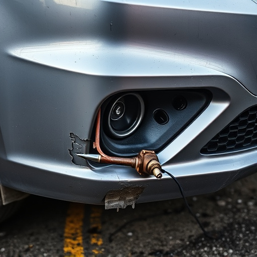 damaged car bumper