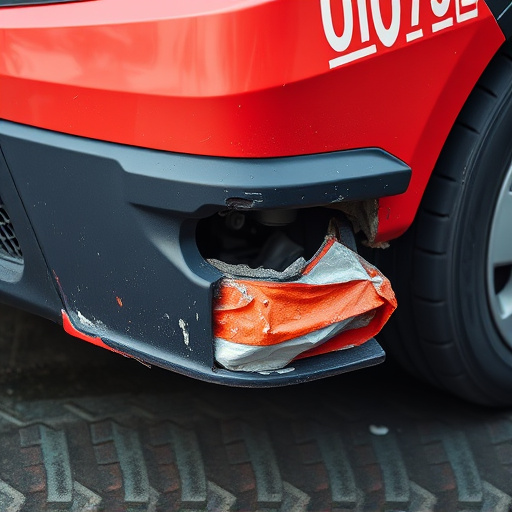 damaged car bumper