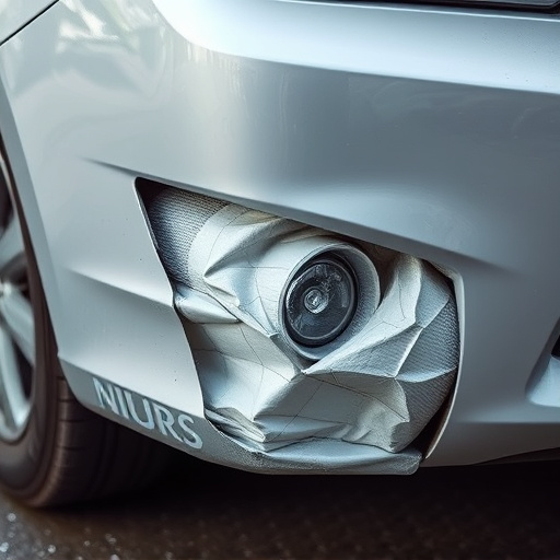 damaged car bumper