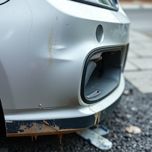 damaged car bumper