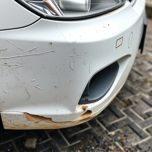 damaged car bumper