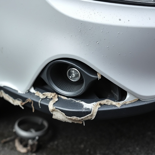 damaged car bumper