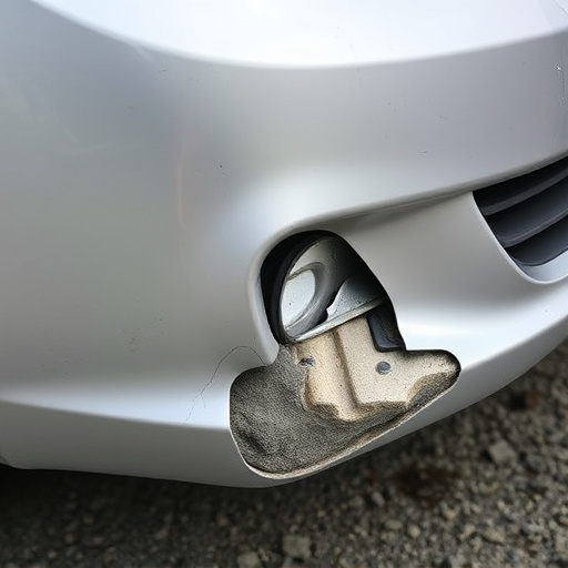 damaged car bumper
