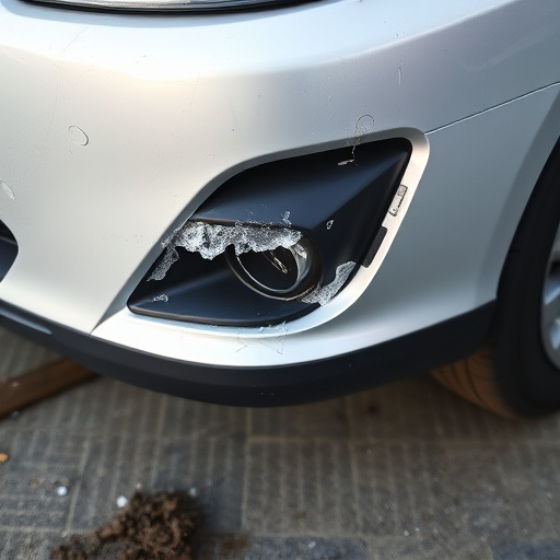 damaged car bumper
