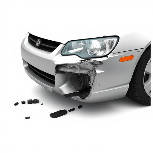 damaged car bumper