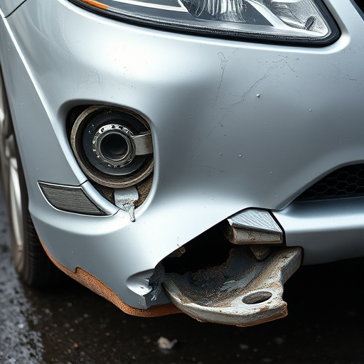 damaged car bumper