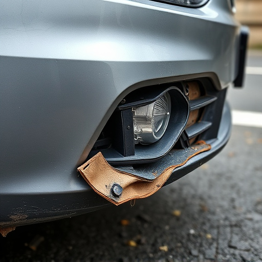 damaged car bumper