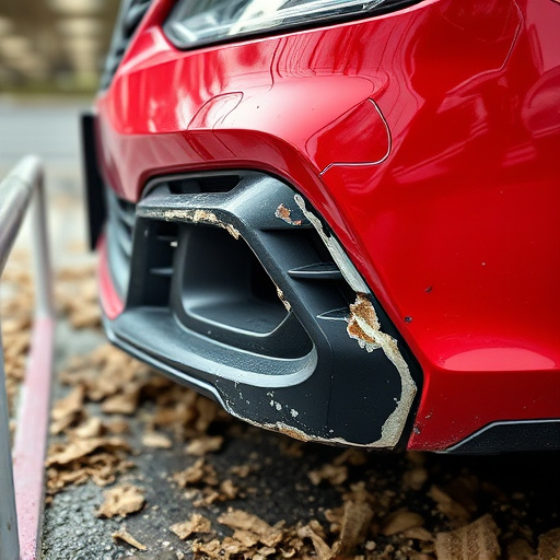 damaged car bumper