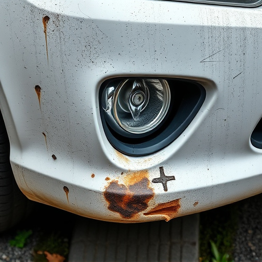 damaged car bumper