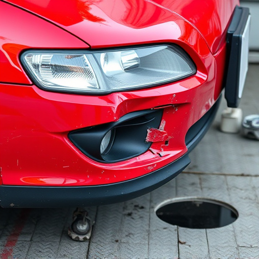damaged car bumper