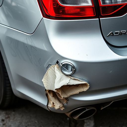damaged car bumper