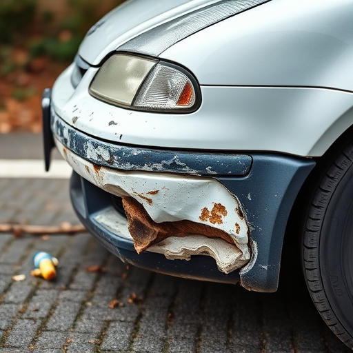 damaged car bumper