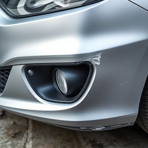 damaged car bumper