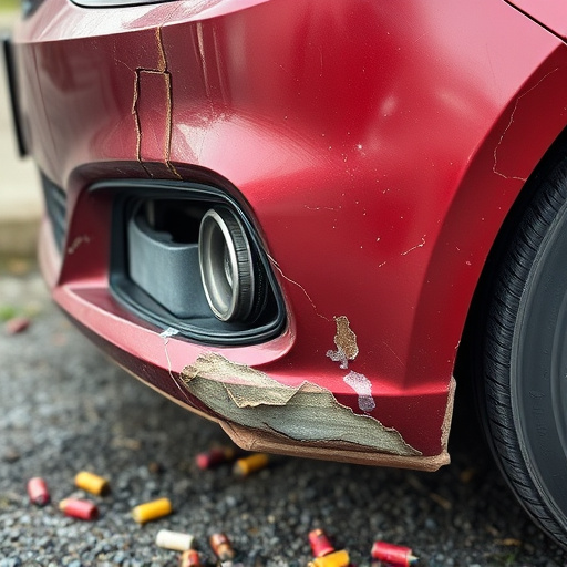 damaged car bumper