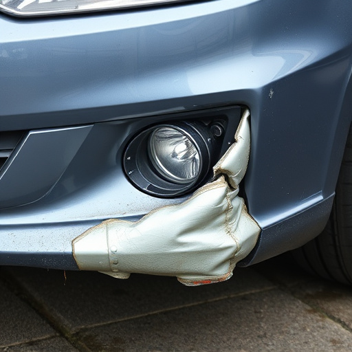 damaged car bumper