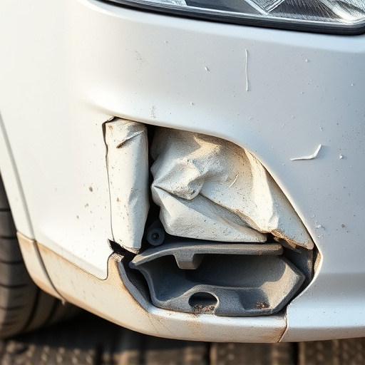 damaged car bumper