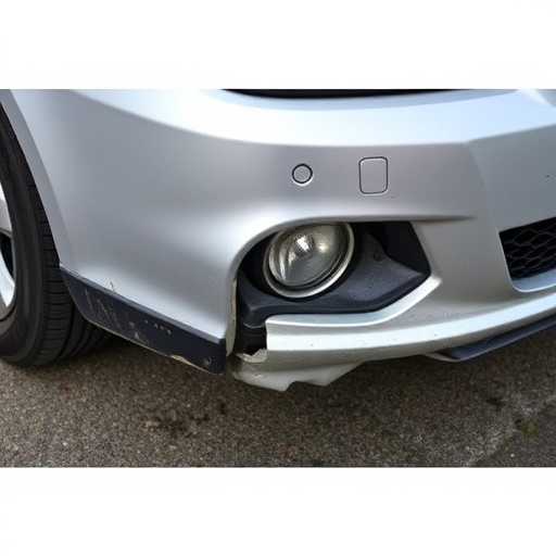 damaged car bumper