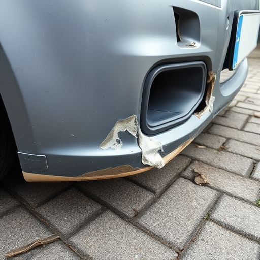 damaged car bumper