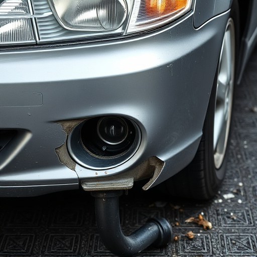 damaged car bumper