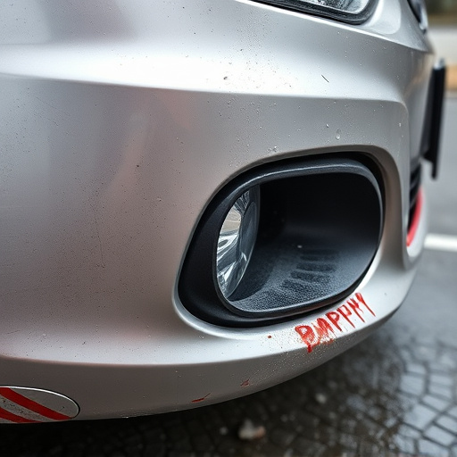 damaged car bumper