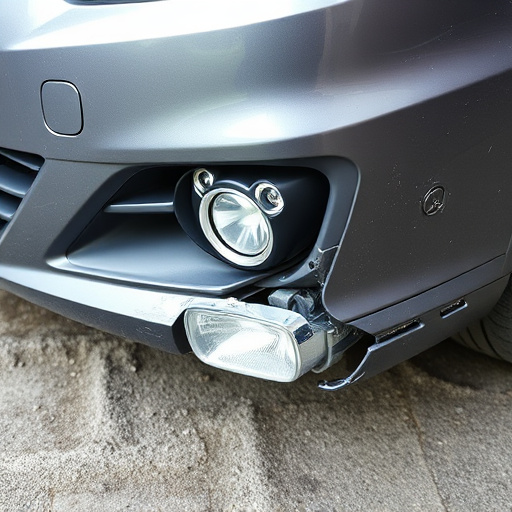 damaged car bumper