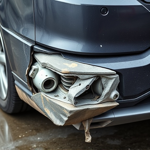 damaged car bumper