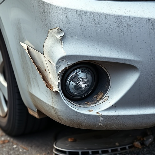 damaged car bumper