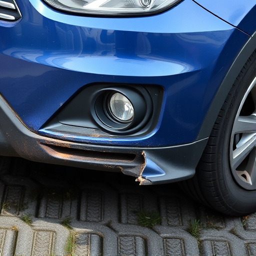 damaged car bumper