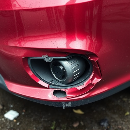 damaged car bumper