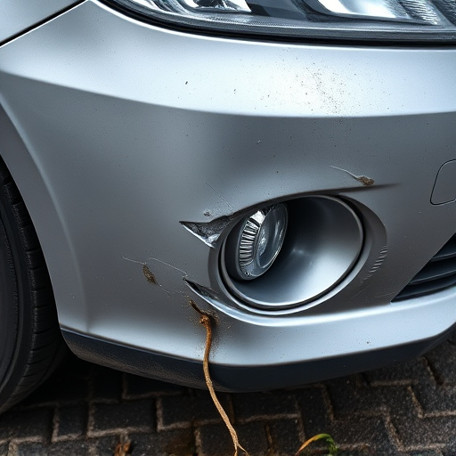 damaged car bumper