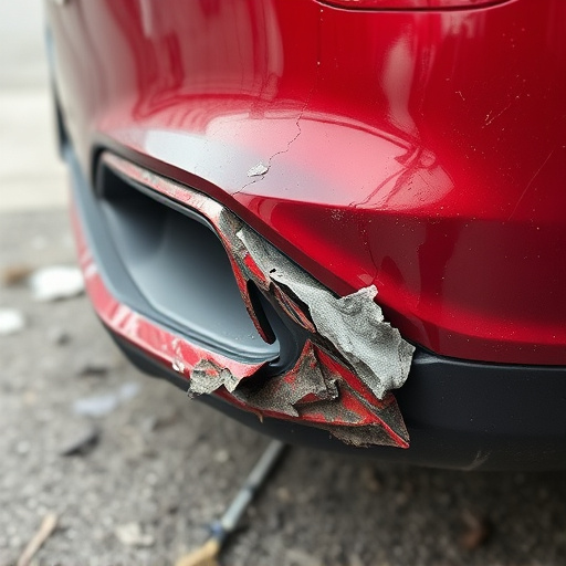 damaged car bumper