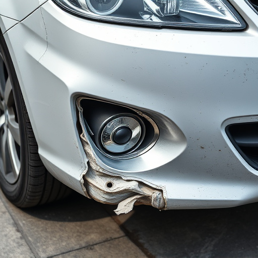 damaged car bumper
