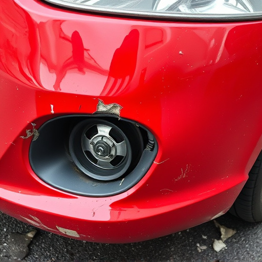 damaged car bumper
