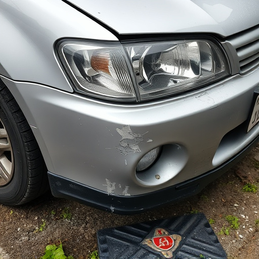 damaged car bumper