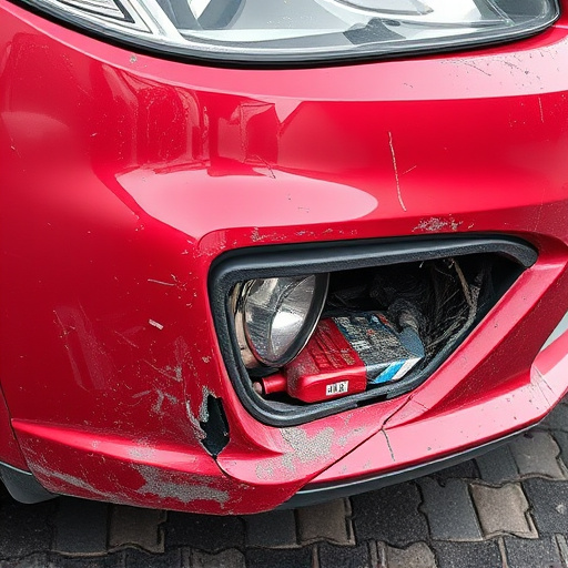 damaged car bumper