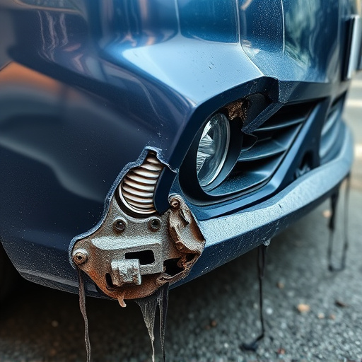 damaged car bumper