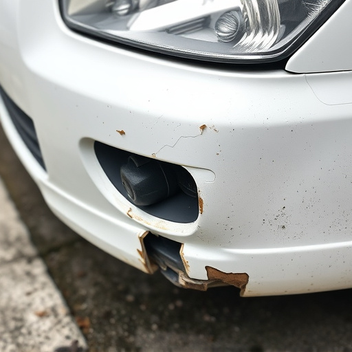 damaged car bumper
