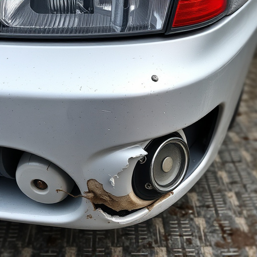 damaged car bumper