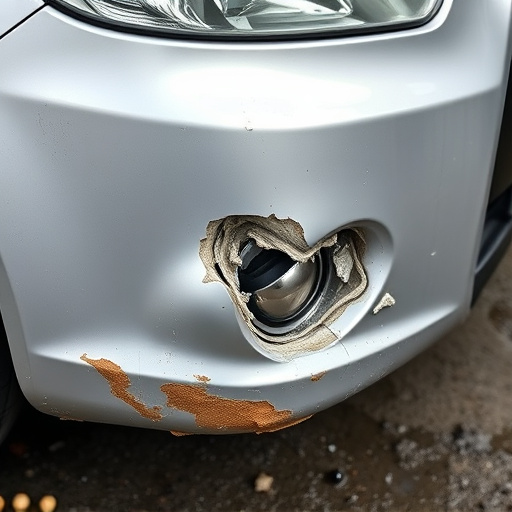 damaged car bumper