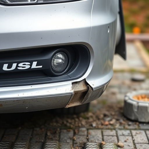 damaged car bumper